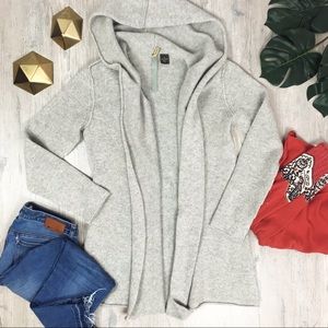 Wilster gray Cashmere open faced hooded cardigan S